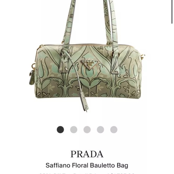 Prada Saffiano Leather Green Bauletto Bag - Picture 3 of 16